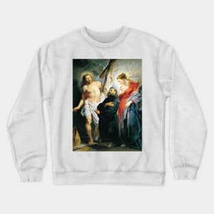 St. Augustine between Christ and the Virgin by Peter Paul Rubens Crewneck Sweatshirt